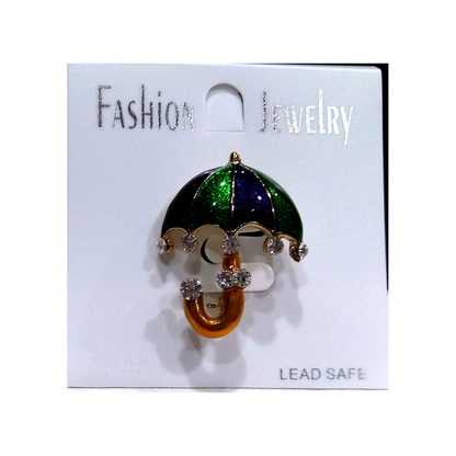 MARDI GRAS UMBRELLA BROOCH/PIN