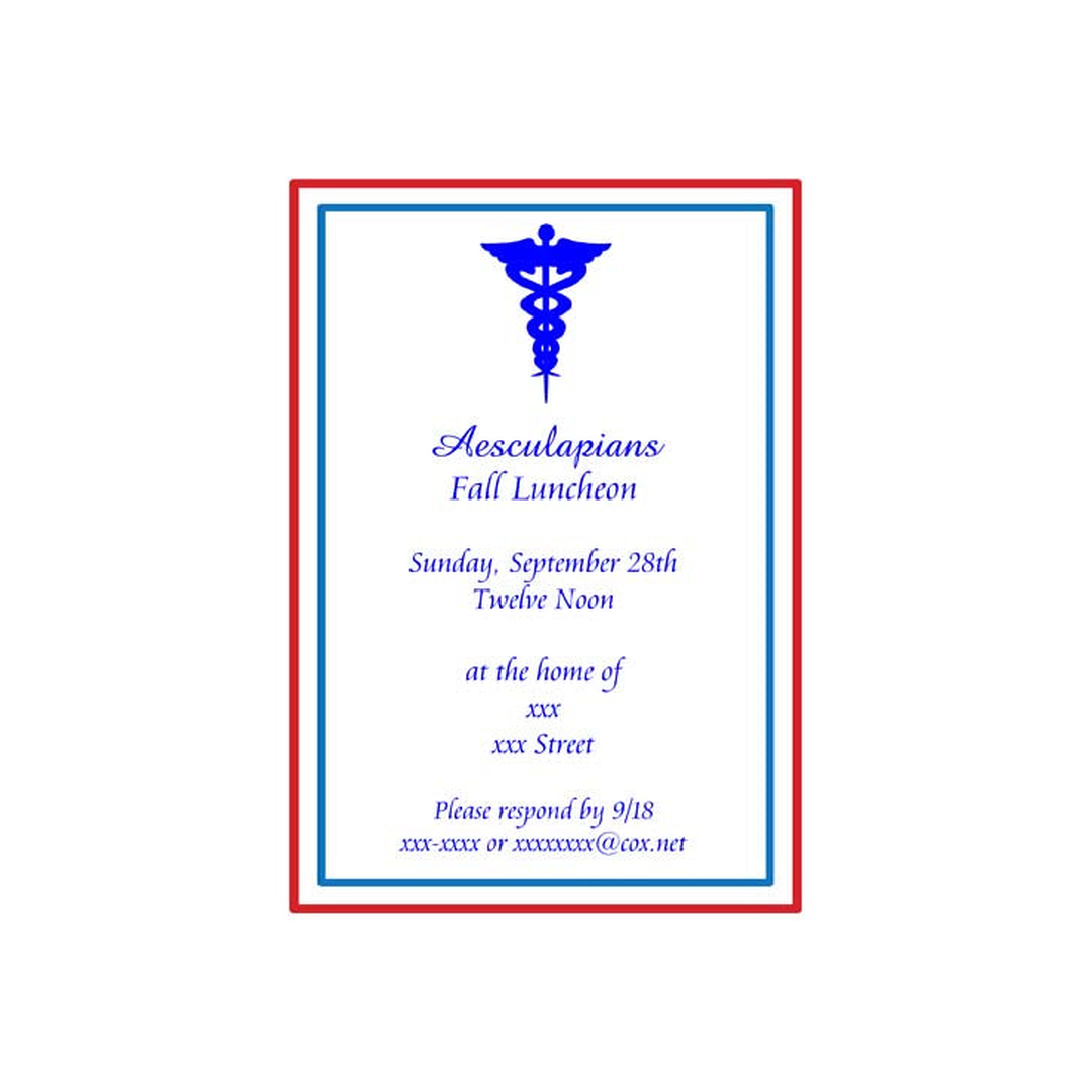 MEDICAL SYMBOL GRADUATION CUSTOM INVITATION