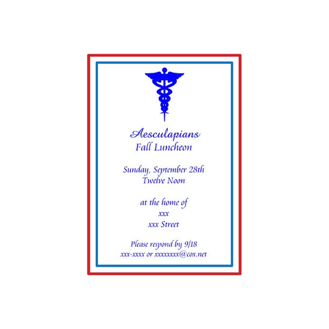 MEDICAL SYMBOL GRADUATION CUSTOM INVITATION