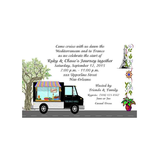 MEDITERRANEAN FOOD TRUCK CUSTOM INVITATION
