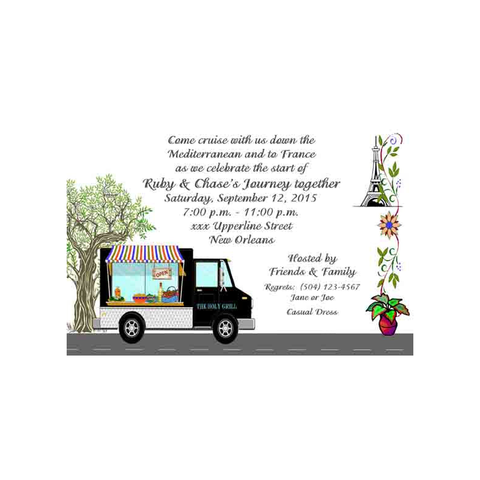 MEDITERRANEAN FOOD TRUCK CUSTOM INVITATION