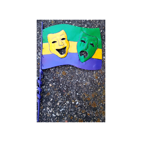 METAL MARDI GRAS GARDEN SIGN