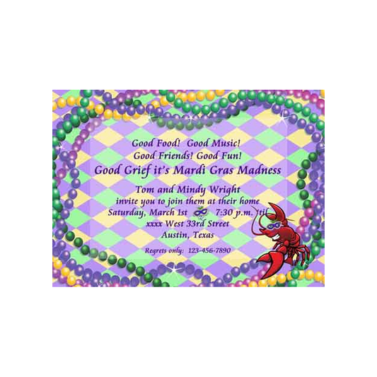 MG BEADS AND CRAWFISH CUSTOM INVITATION