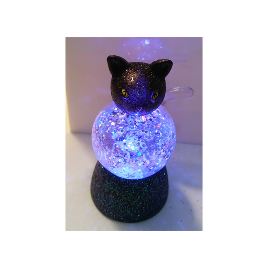 MINI LIGHT UP CAT WATER GLOBE