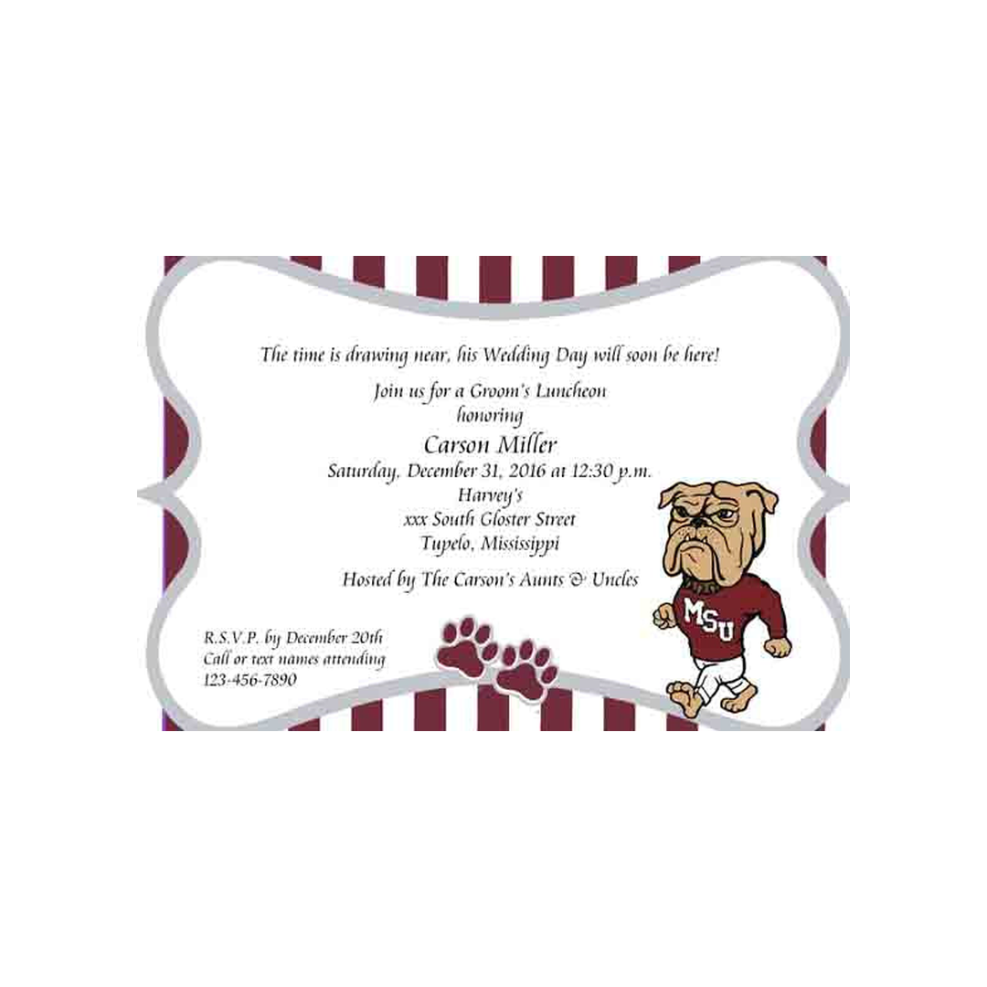 MISSISSIPPI BULLDOG CUSTOM INVITATION