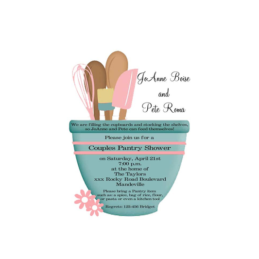 MIXING BOWL KITCHEN SHOWER CUSTOM INVITATION