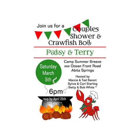 MODERN CRAWFISH CHEF CUSTOM INVITATION