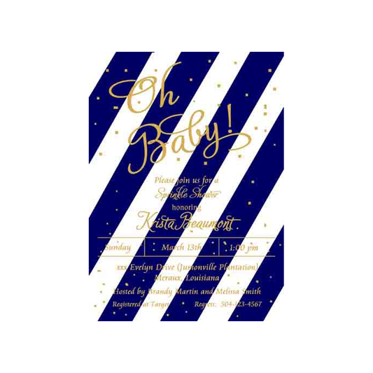 MODERN DIAGONAL STRIPE CUSTOM INVITATION