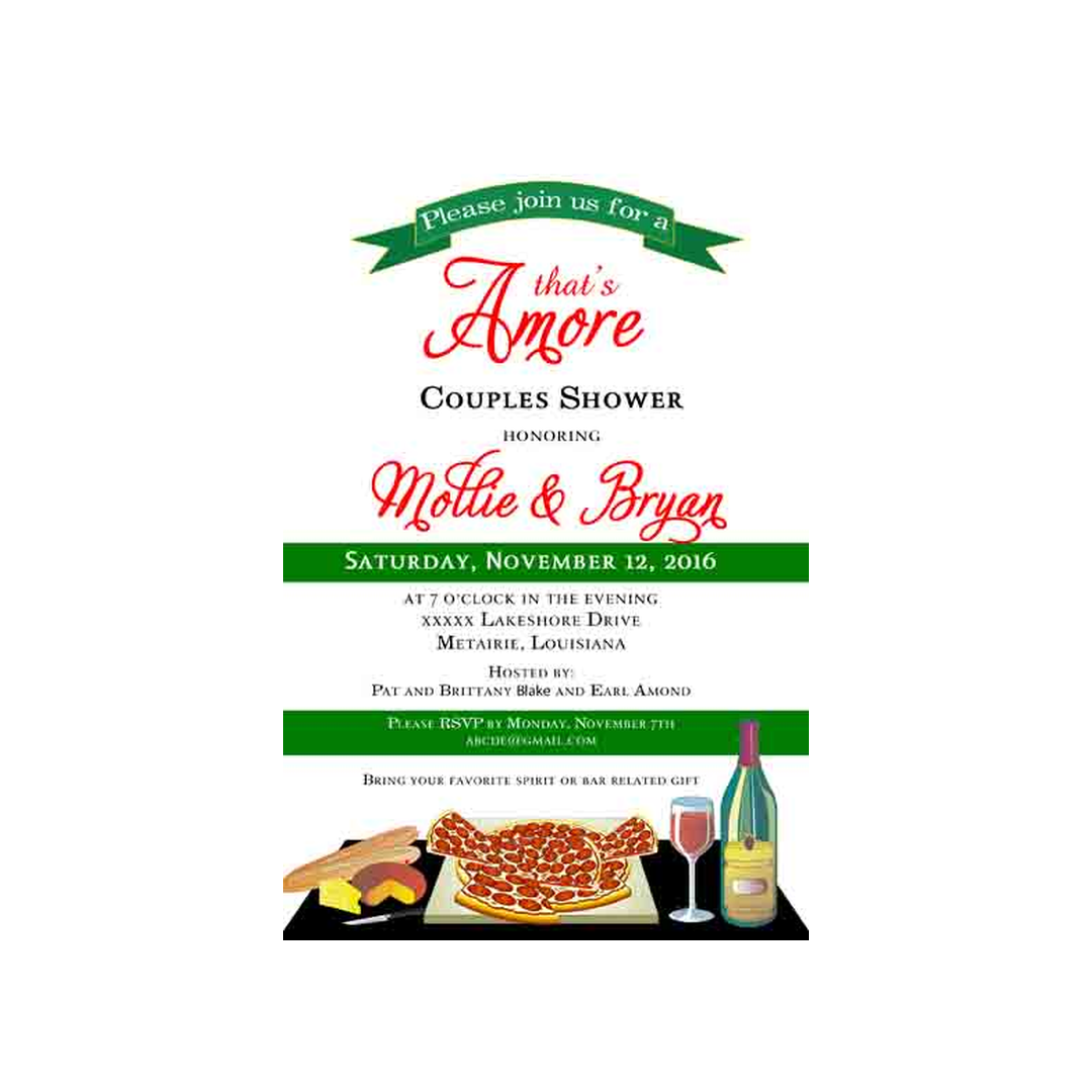 MODERN ITALIAN FOOD TABLE CUSTOM INVITATION