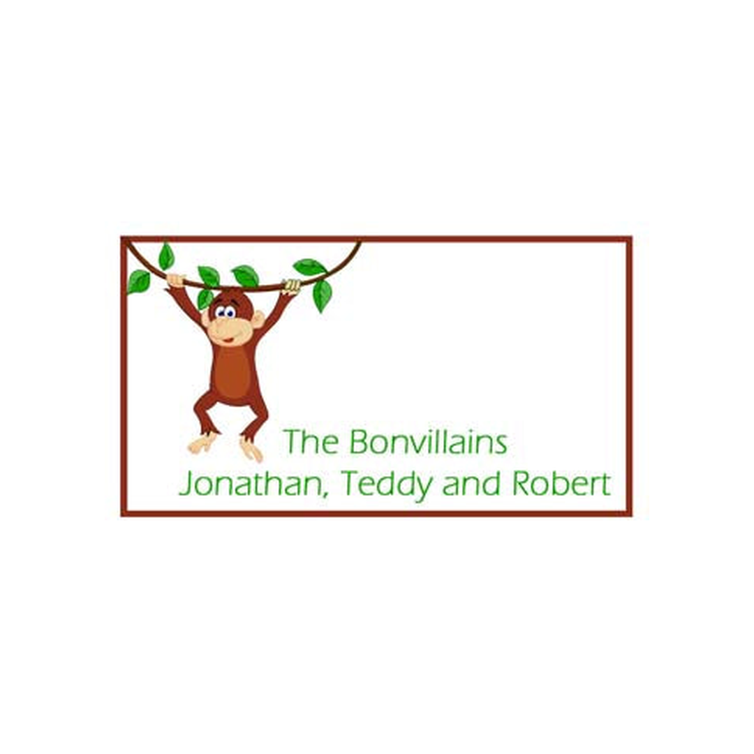 MONKEY HANGING OUT PERSONALIZED GIFT OR CALLING CARDS