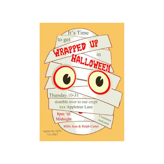 MUMMY FACE CUSTOM INVITATION