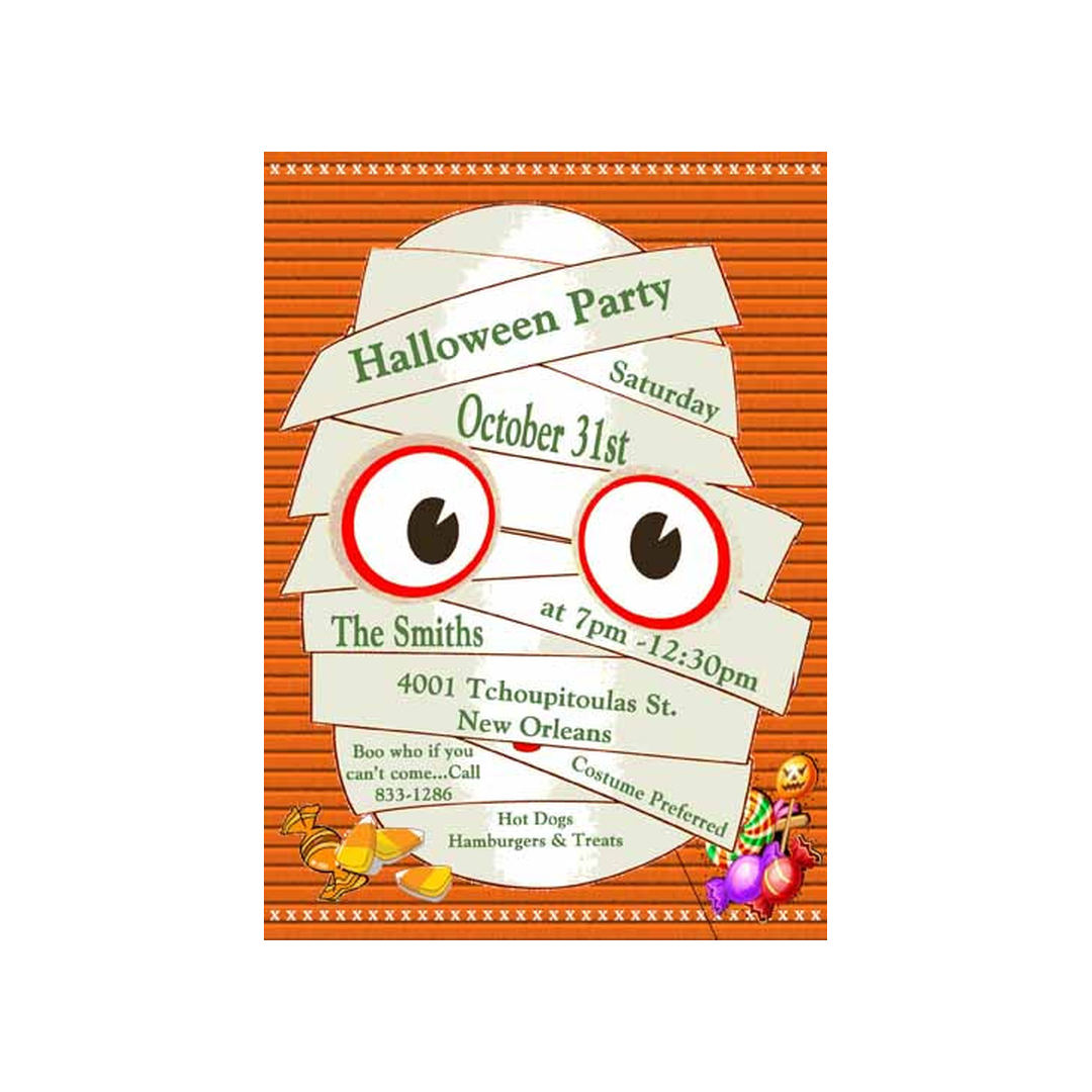 MUMMY'S HEAD CUSTOM INVITATION
