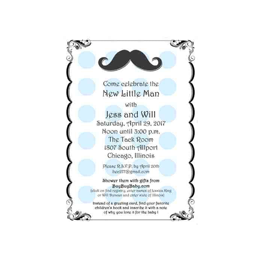MUSTACHE CUSTOM INVITATION