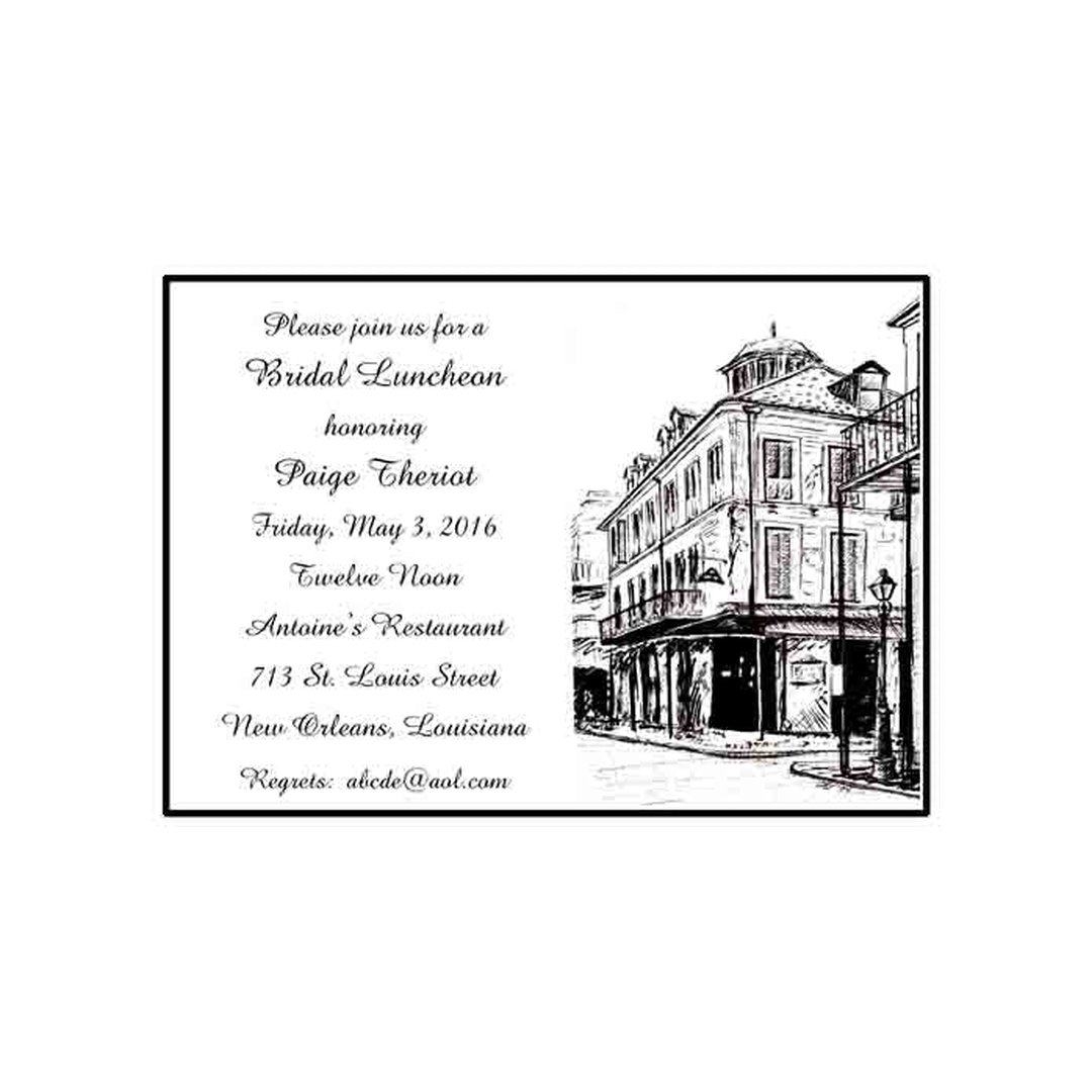 NAPOLEON HOUSE RESTAURANT CUSTOM INVITATION