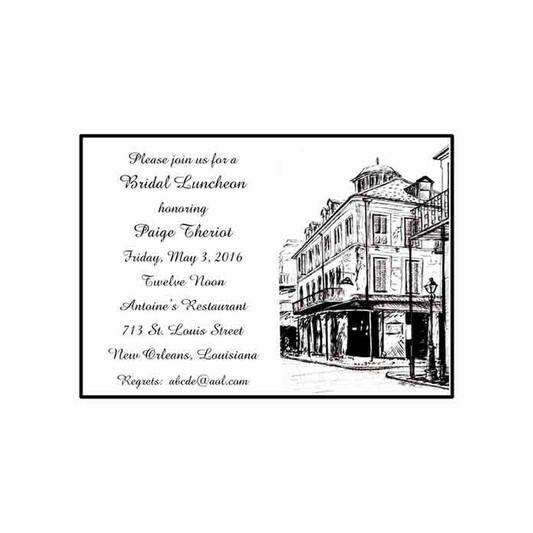 NAPOLEON HOUSE RESTAURANT CUSTOM INVITATION