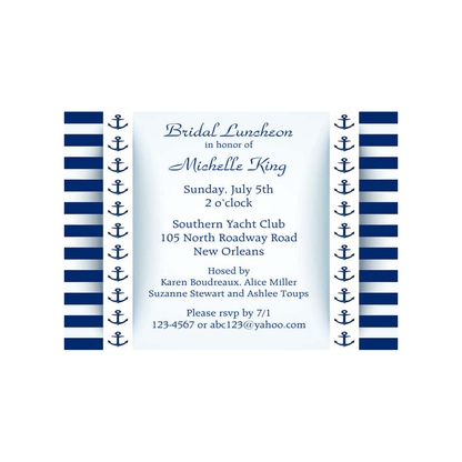 NAUTICAL ANCHOR AND ROPE CUSTOM INVITATION