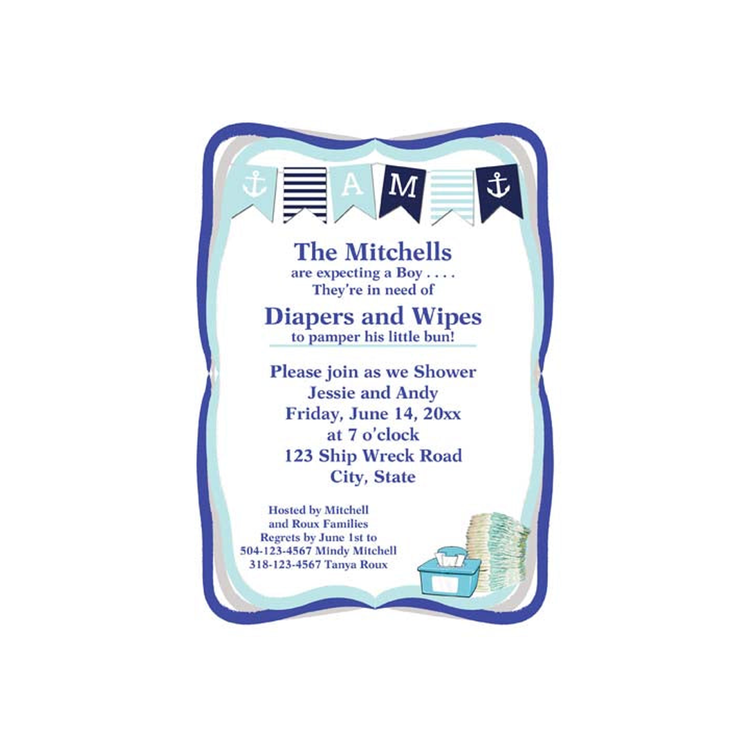 NAUTICAL BANNER CUSTOM INVITATION