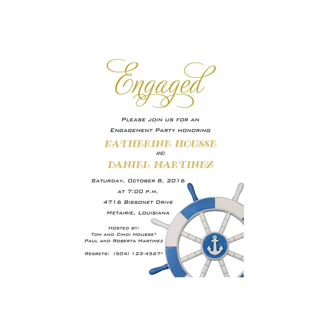 NAUTICAL SHIP'S WHEEL CUSTOM INVITATION