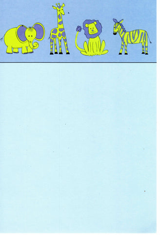 ZOO ANIMALS (BLUE) - BLANK STOCK INVITATION