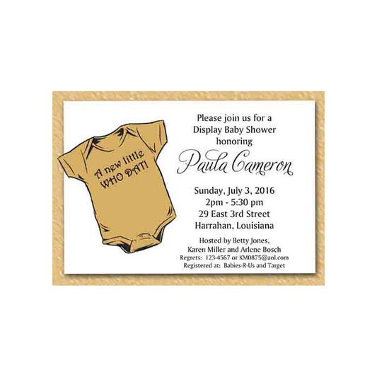 NEW DAT ONESIE CUSTOM INVITATION