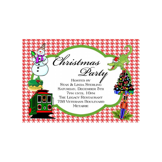 NEW ORLEANS ICONS FOR CHRISTMAS CUSTOM INVITATION