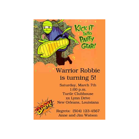 NINJA WARRIOR CUSTOM INVITATION