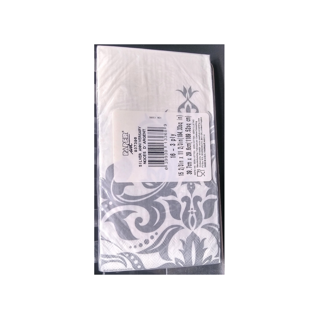 NOCES D'ARGENT SILVER ANNIVERSARY PAPER GUEST TOWELS