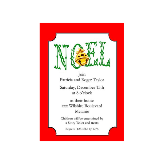 NOEL AND JINGLE BELL CUSTOM INVITATION
