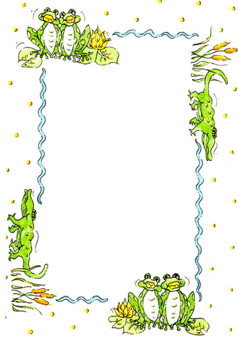 ADORABLE FROGS AND ALLIGATORS - BLANK STOCK INVITATIONS