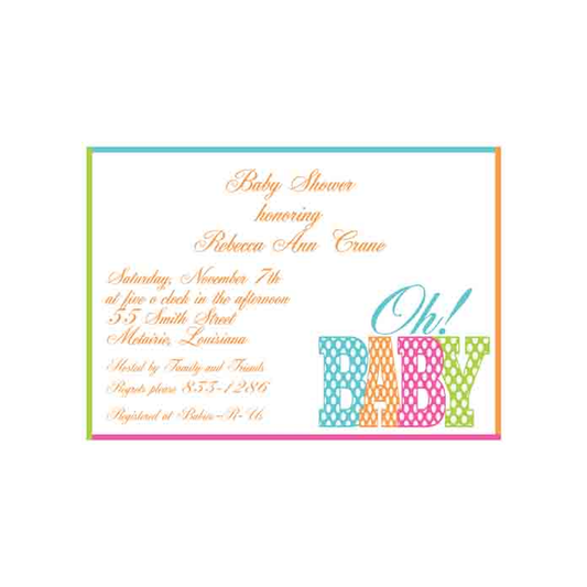 OH BABY CUSTOM INVITATION