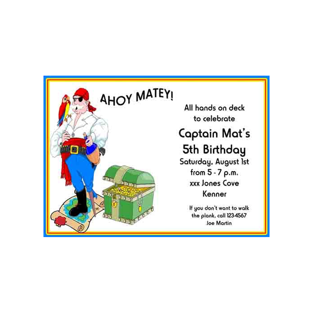 OLD PIRATE CUSTOM INVITATION