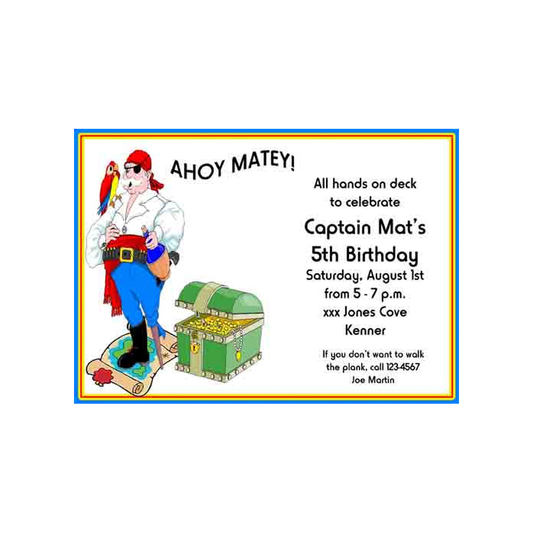 OLD PIRATE CUSTOM INVITATION