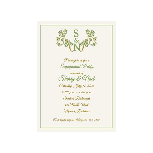 OLIVES LEAVES CUSTOM INVITATION