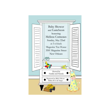 OPEN ARMOIRE CUSTOM INVITATION