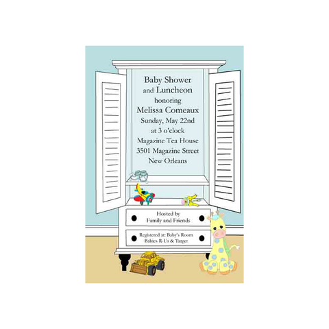 OPEN ARMOIRE CUSTOM INVITATION