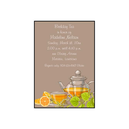 ORANGE SLICES AND TEA CUSTOM INVITATION