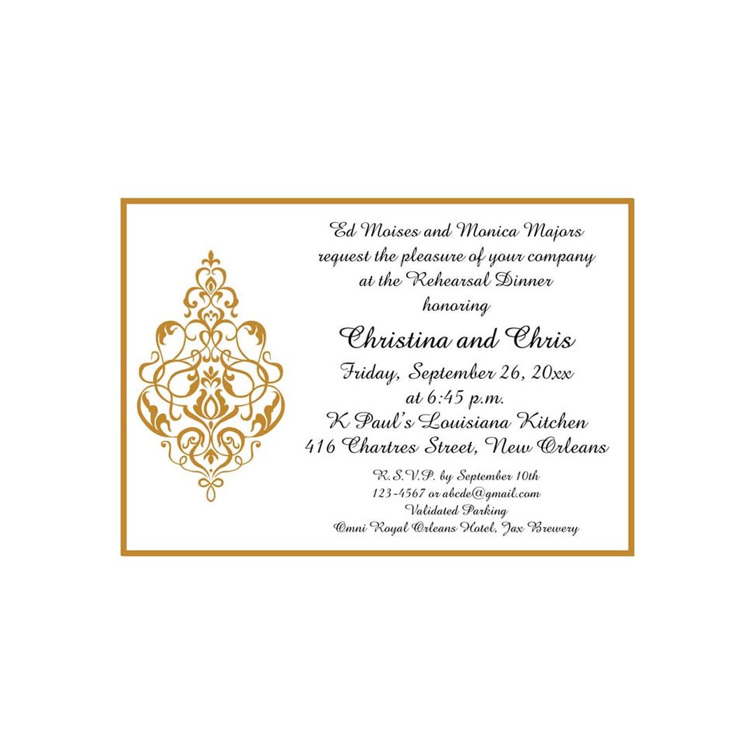ORNAMENTAL FLEUR DE LIS CUSTOM INVITATION