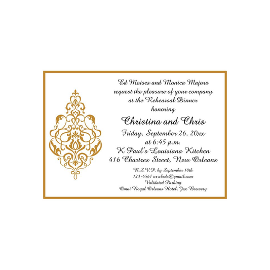 ORNAMENTAL FLEUR DE LIS CUSTOM INVITATION
