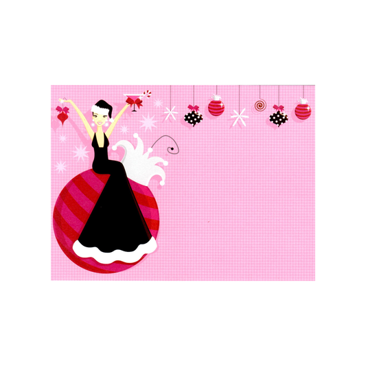 ORNAMENT COCKTAIL GIRL - BLANK STOCK INVITATION