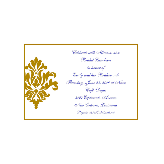 ORNATE FLEUR DE LIS 2 CUSTOM INVITATION