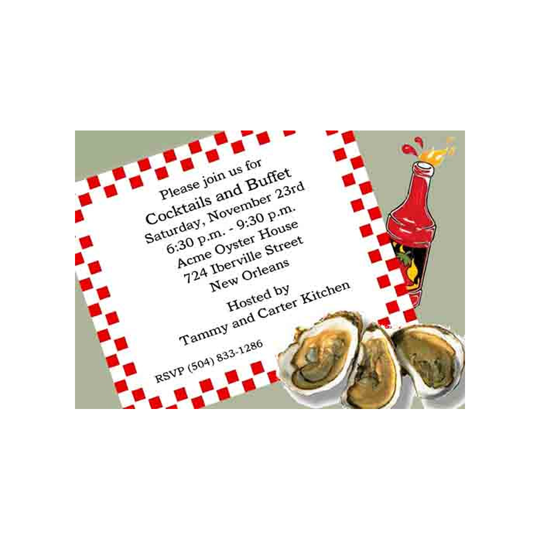 OYSTERS WITH SAUCE CUSTOM INVITATION