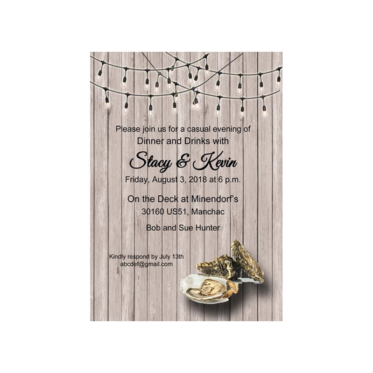 OYSTER AND WOODS CUSTOM INVITATION