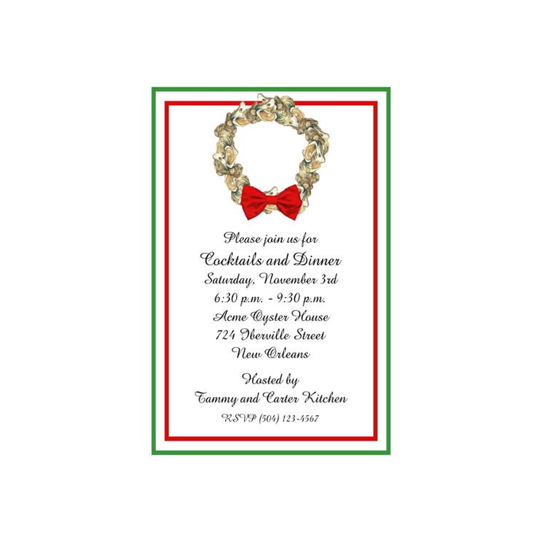 OYSTER WREATH CUSTOM INVITATION