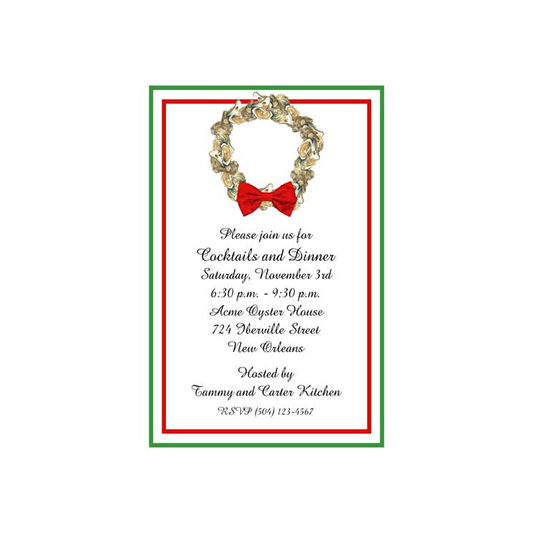 OYSTER WREATH CUSTOM INVITATION