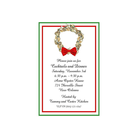 OYSTER WREATH CUSTOM INVITATION