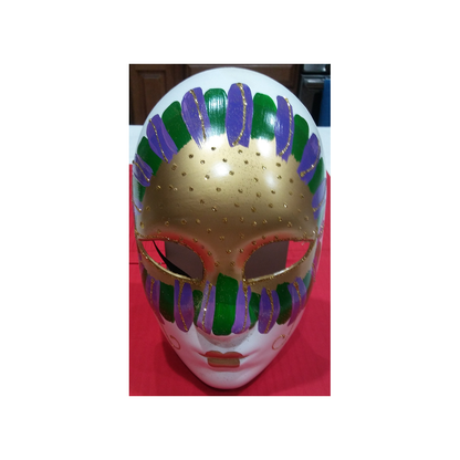 PAINTED PLASTIC MASK - GOLD LIPS
