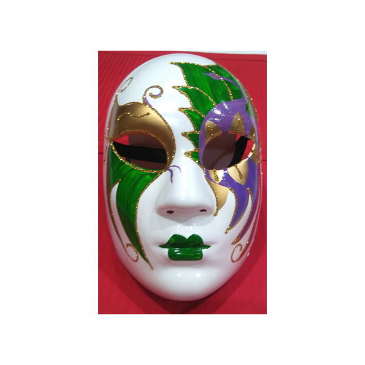 PAINTED PLASTIC MASK - GREEN LIPS