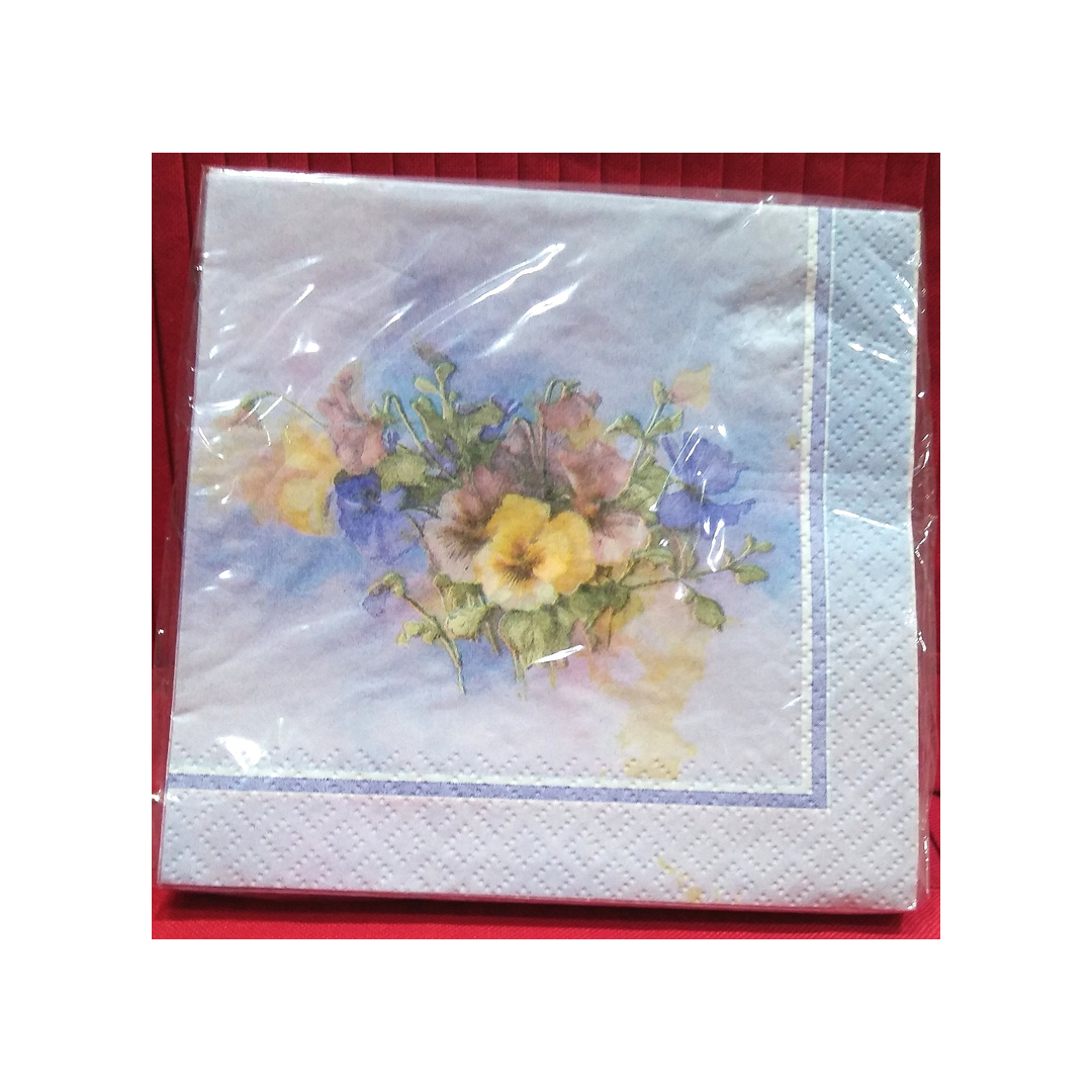 PAINT BOX PANSIES BEVERAGE NAPKINS