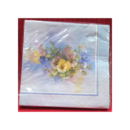 PAINT BOX PANSIES BEVERAGE NAPKINS