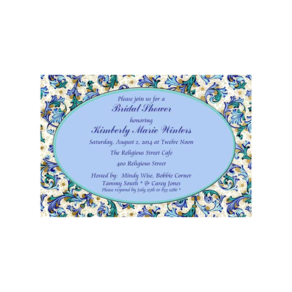 PAISLEY FLORAL BACKGROUND CUSTOM INVITATION